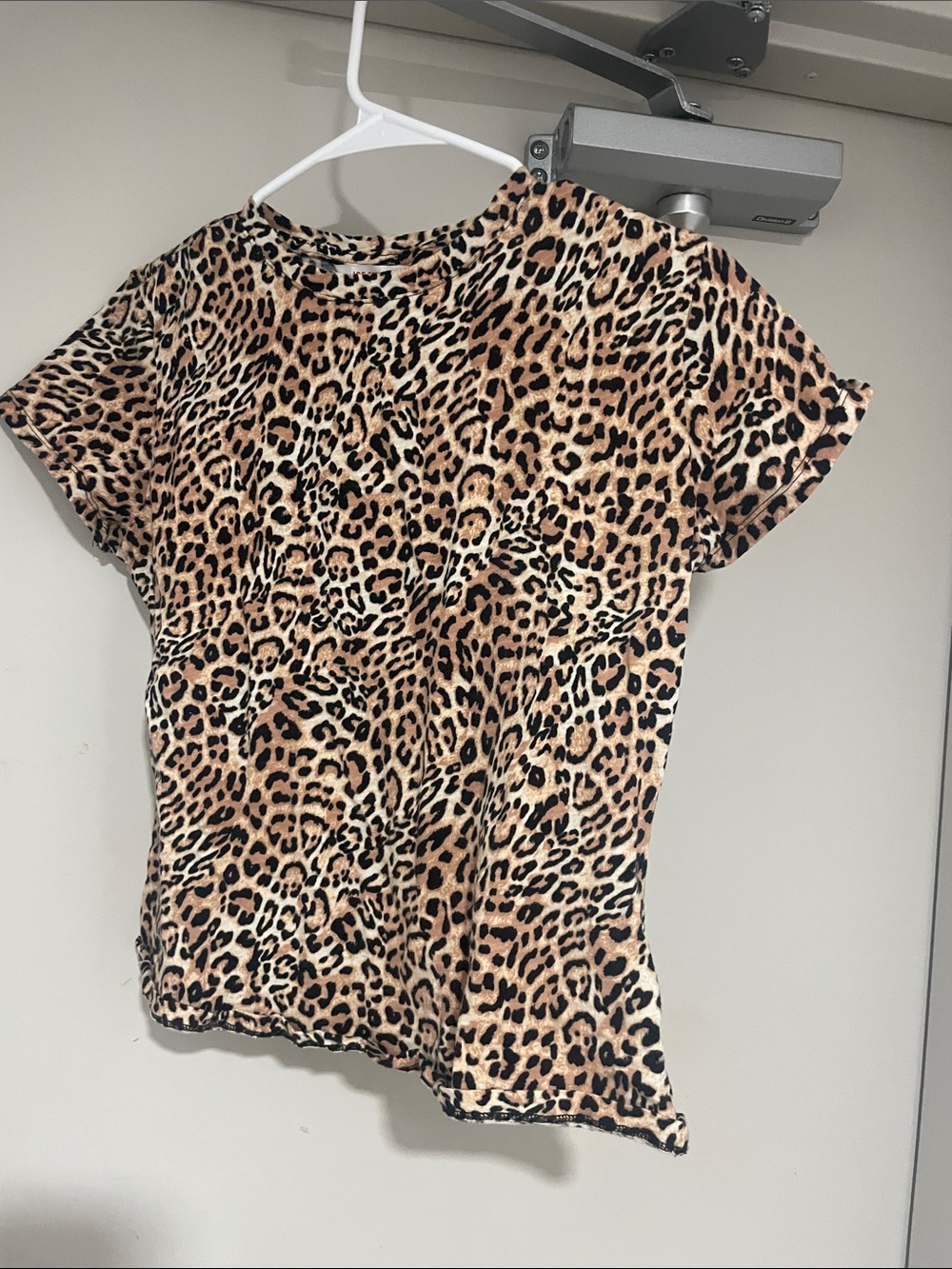 Joe Fresh Leopard Print Short Sleeve Tee - Tan & Black
